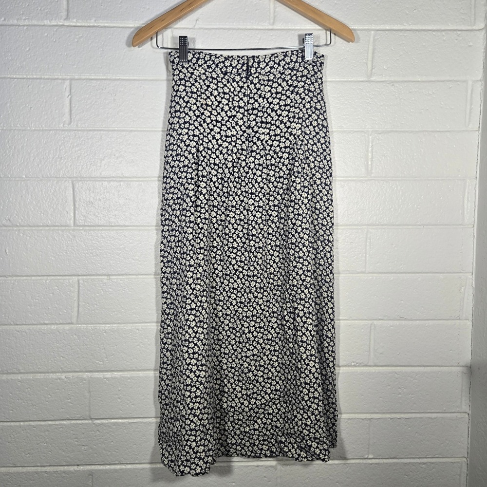 Reformation Zoe Floral Midi Slit Skirt 0 XS‎ Party Beach Casual Boho Zip Cottage - Picture 7 of 9